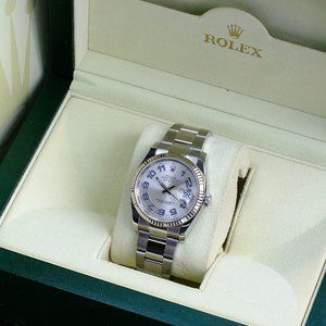MEN'S ROLEX DATEJUST SILVER MOTIF ARABIC DIAL REF 116234 36MM WATCH-WITH BOX